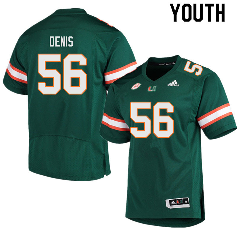 Youth #56 Jonathan Denis Miami Hurricanes College Football Jerseys Sale-Green